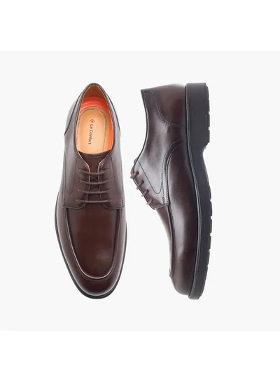 Le Confort Men's Textured Derby Shoes with Lace-Up Closure