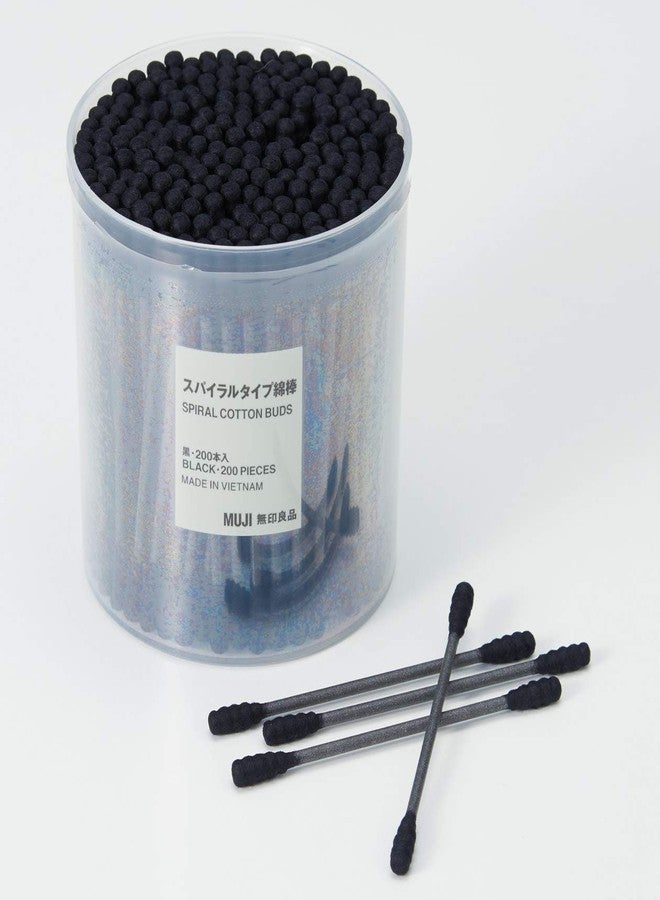 Muji Cotton Buds 200pcs inside Black Color - Image 2