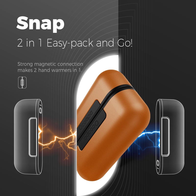 OCOOPA OCOOPA Hand Warmers Rechargeable 2 Pack, Magnetic Electric Handwarmer, 4 Levels Heat Up to 137℉, USB-C Portable Charger 10000mAh, Raynauds, Golf, Christmas Tech Gifts for Men, UT2s(MagTwins)  - Image 2