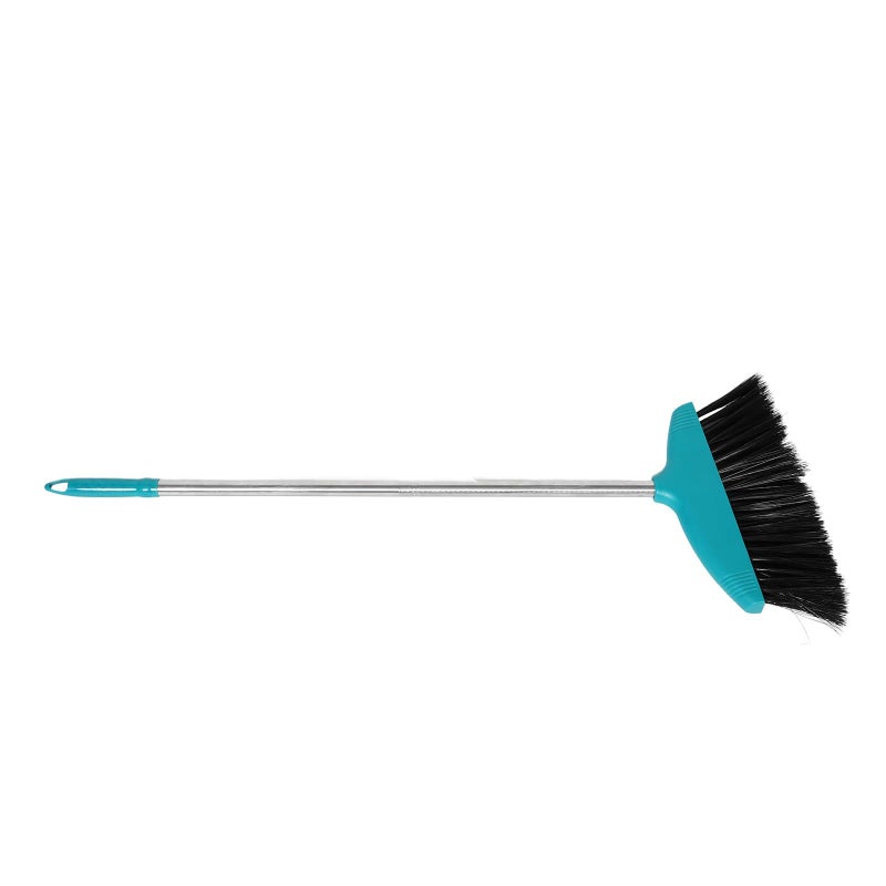 Soft Bristle Broom And Dustpan Set Wide Angle Floor Cleaner For Home Indoor Outdoor Use Green - Image 2