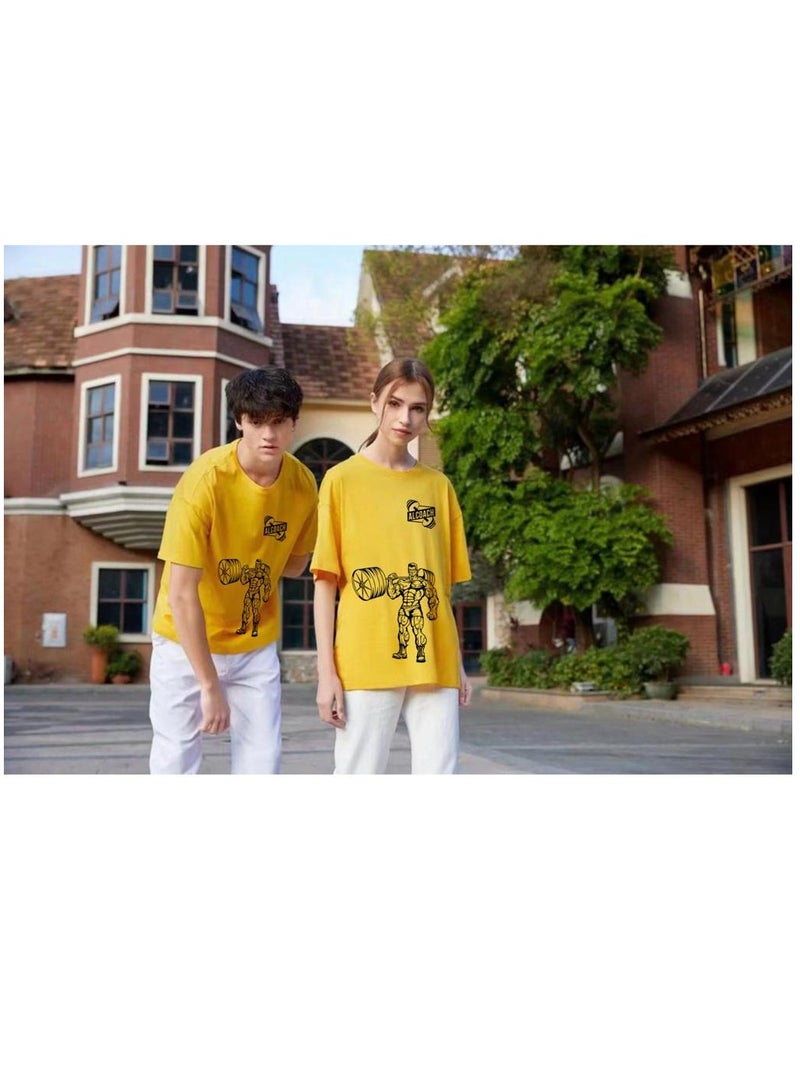 ALCOACH Men's Oversize T-shirt - ALCOACH - NEVER GIVE UP  Printed for exercise, gym and bodybuilding  - Image 3