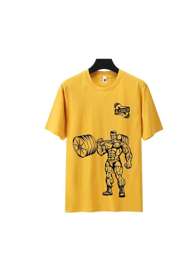 ALCOACH Men's Oversize T-shirt - ALCOACH - NEVER GIVE UP  Printed for exercise, gym and bodybuilding  - Image 2