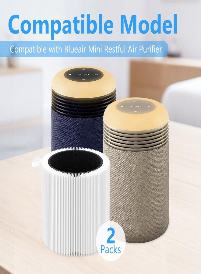 XBWW 2 Packs Mini Restful Replacement Filter Compatible with Blueair Mini Restful Air Purifi-er, 2-in-1 H13 HEPA Filter & Activated Carbon Filters - Image 2