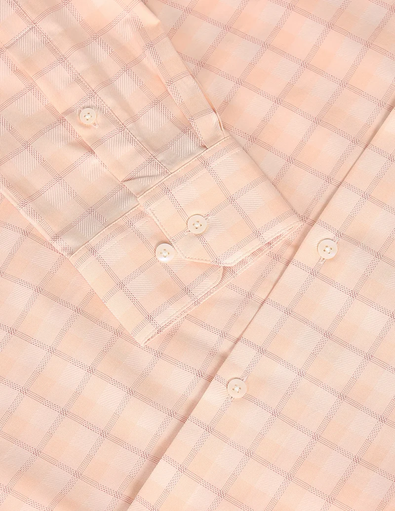 Arrow Peach Checked Cotton Shirt for Men | Best Price UAE