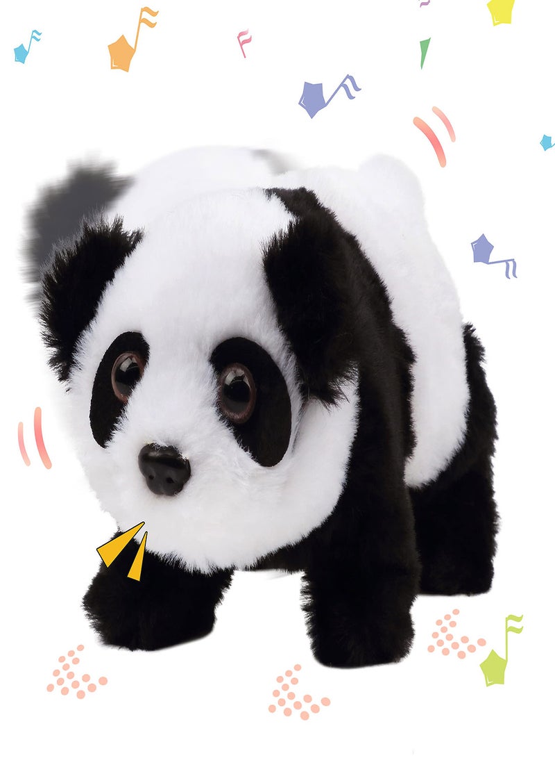 Zikra Interactive Electronic Pet, Crawling Panda Plush Bunny Toy with Sounds Movements Animated Walking Wiggle Ears Twitch Nose Gift for Toddlers Birthday, Stuffed Animal Electric Gift - Image 1