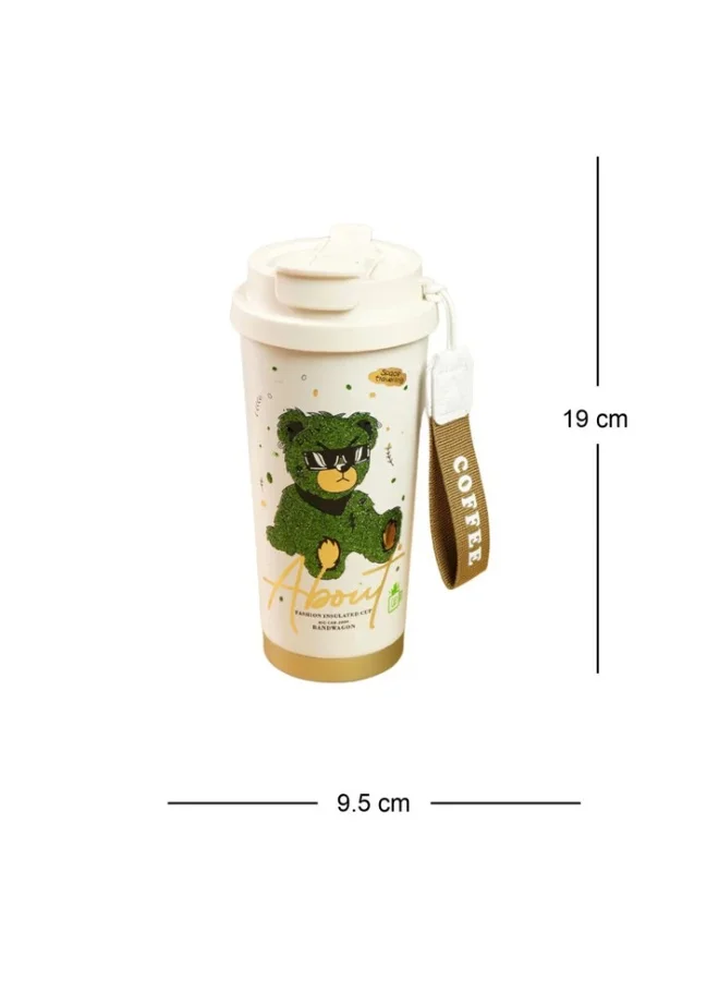 LITTLE SURPRISE BOX Shiny Green Ted Stainless Steel premium Insulated Detox Infuser Bottle with Tea and Fruit Infuser attachment, 520ml