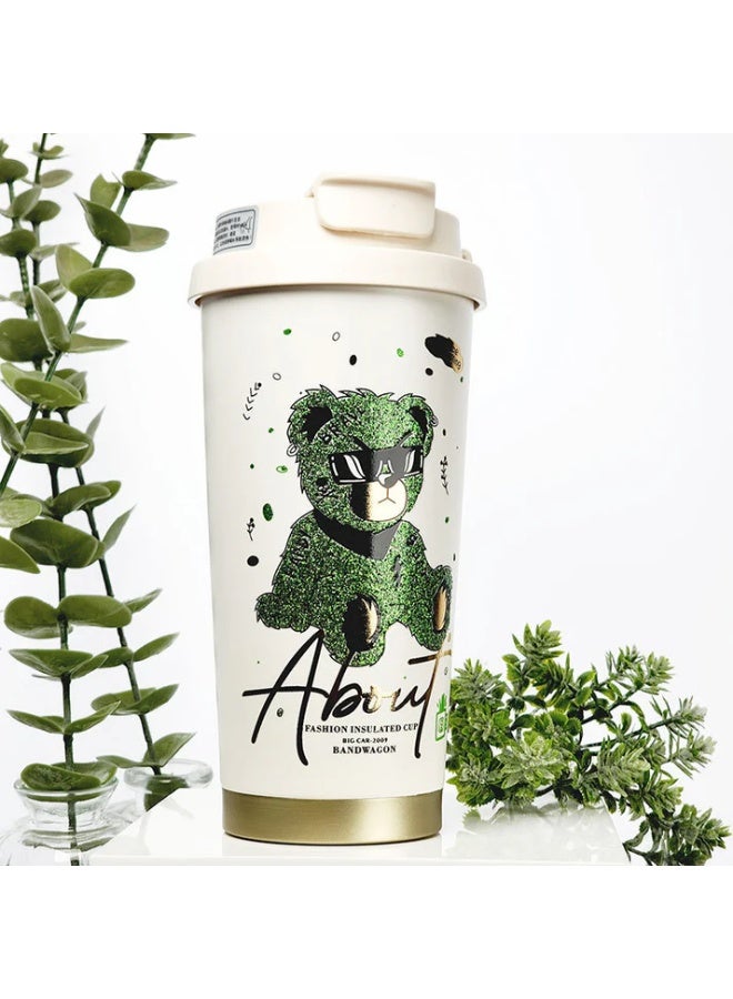 LITTLE SURPRISE BOX Shiny Green Ted Stainless Steel premium Insulated Detox Infuser Bottle with Tea and Fruit Infuser attachment, 520ml  - Image 2