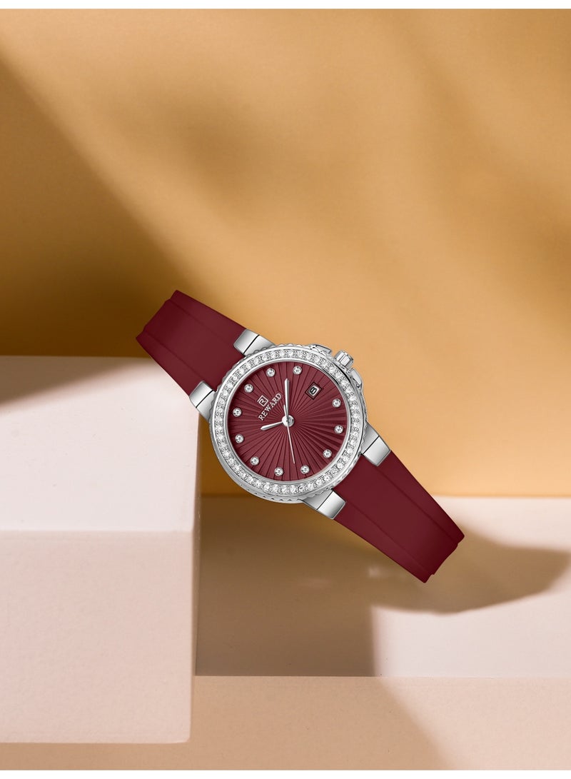 Reward RD231780 Red Quartz Student Sports Waterproof Silicone Strap Luminous Casual Women’s Watch (SRR) - Image 4