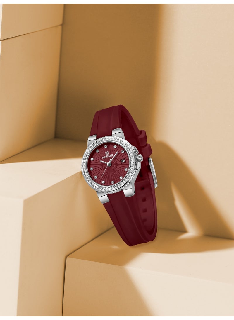 Reward RD231780 Red Quartz Student Sports Waterproof Silicone Strap Luminous Casual Women’s Watch (SRR) - Image 3