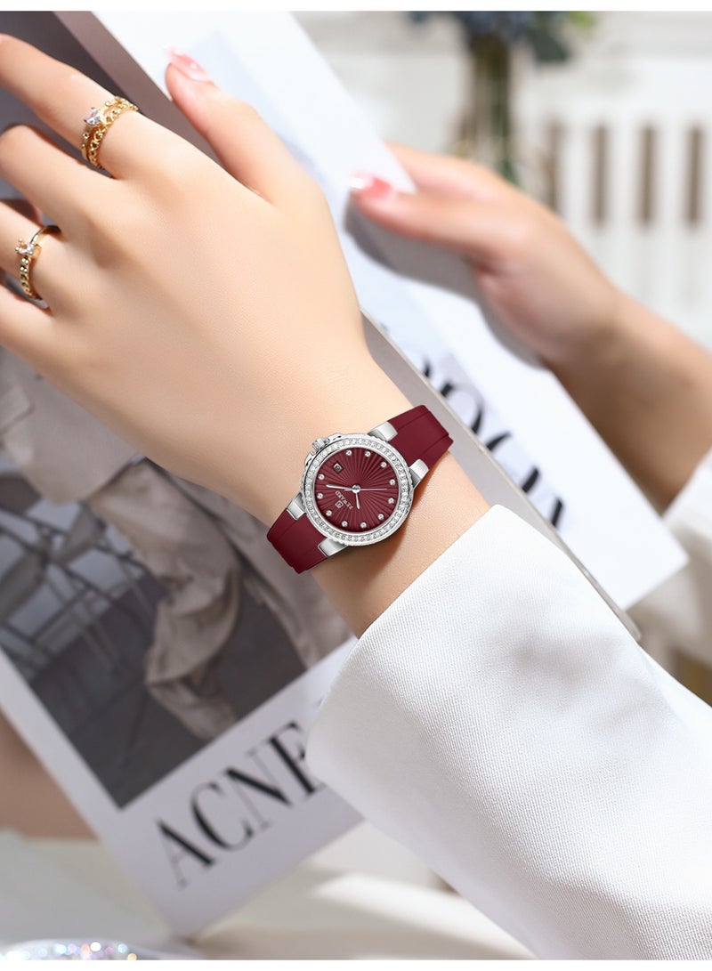 Reward RD231780 Red Quartz Student Sports Waterproof Silicone Strap Luminous Casual Women’s Watch (SRR) - Image 1