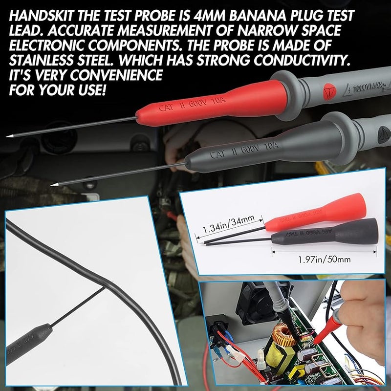 handskit Electrical Multimeter Test Leads Set with Alligator Clips Test Hook Test Probes Lead Professional Kit 1000V 10A CAT.II - Image 5