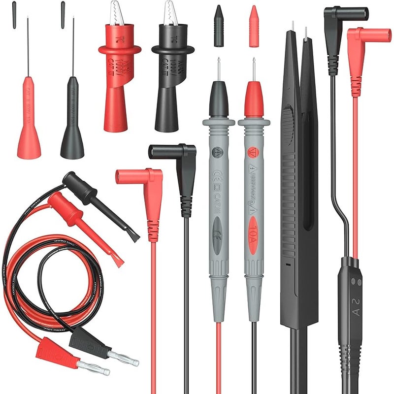handskit Electrical Multimeter Test Leads Set with Alligator Clips Test Hook Test Probes Lead Professional Kit 1000V 10A CAT.II - Image 1
