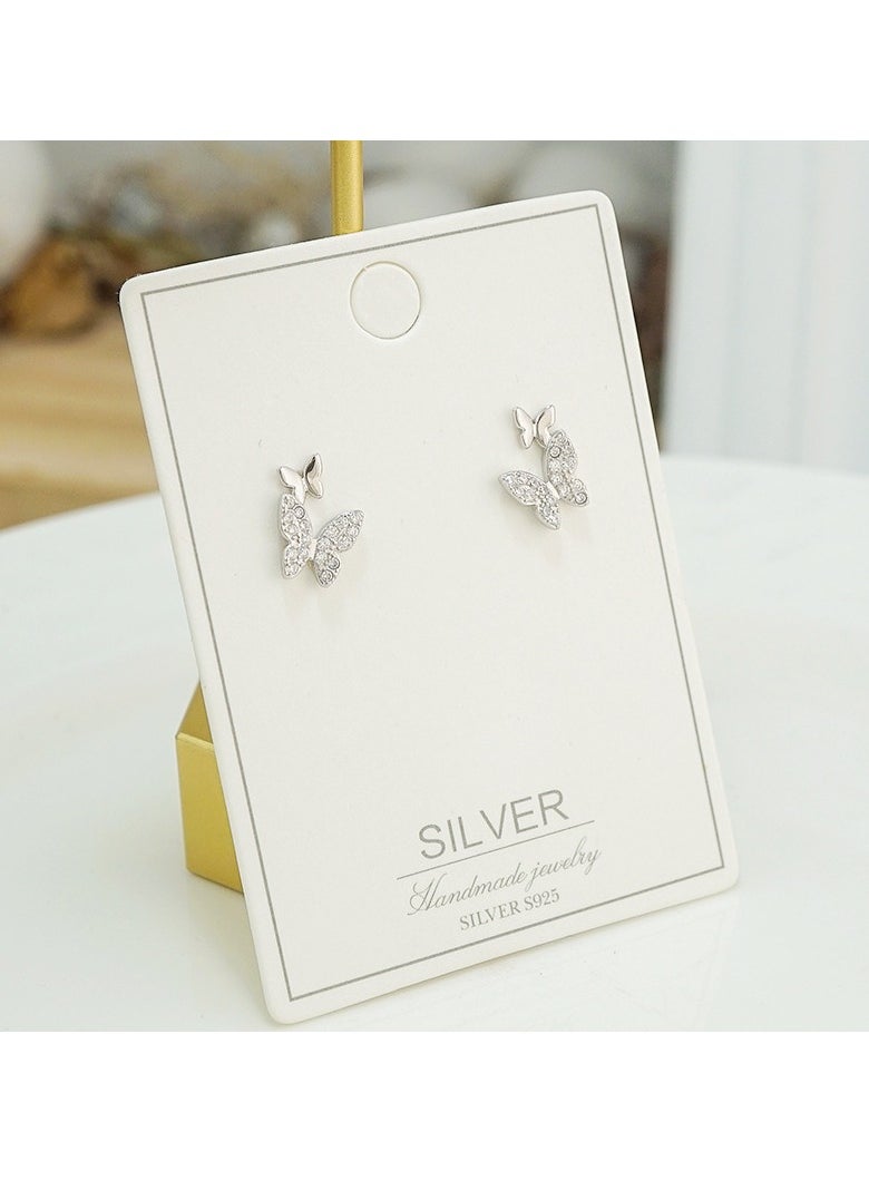 xozgdovg Artsy little fresh girl with two butterfly earrings  - Image 3