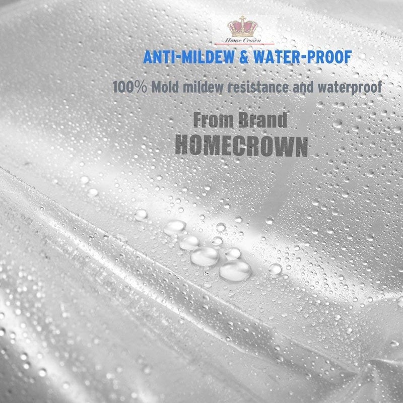 HOMECROWN Waterproof Shower PVC Self Designer Pattern Curtain for Bathroom Curtain with 8 Hooks 54 x 84 Inch Clear Transparent - Image 3