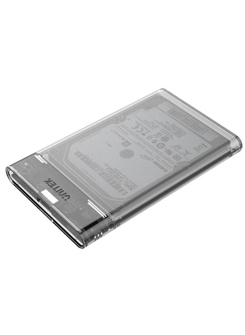UNITEK - UNITEK DiskGuard Limpid R Transparent SATA III 2.5-Inch Hard Drive Enclosure for HDD and SSD with USB 3.0 High-Speed Data Transfer and Tool-Free Installation - Image 1