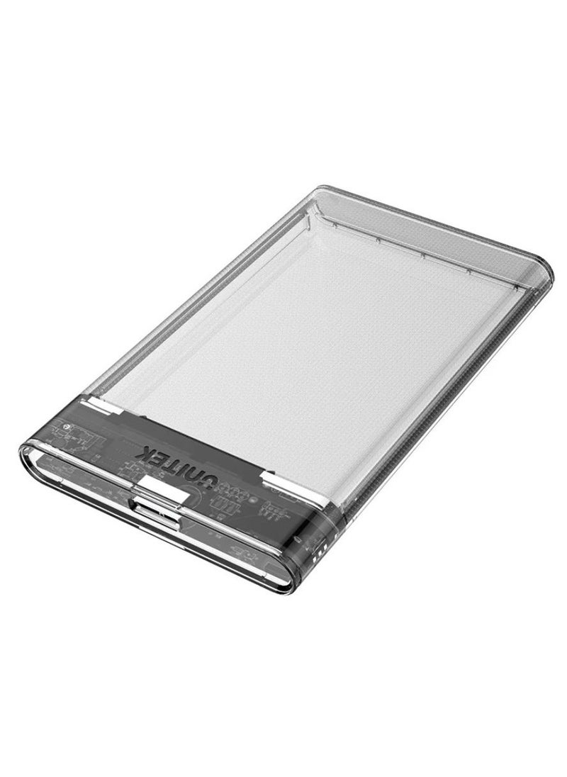 UNITEK - UNITEK DiskGuard Limpid R Transparent SATA III 2.5-Inch Hard Drive Enclosure for HDD and SSD with USB 3.0 High-Speed Data Transfer and Tool-Free Installation - Image 1