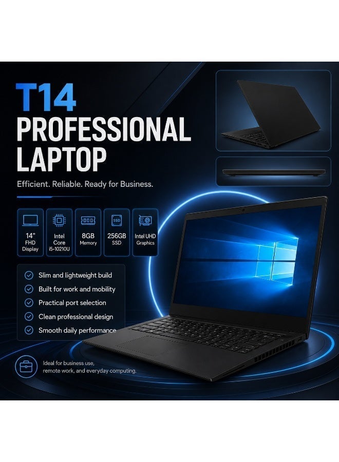 Business Laptop 14 Inch Display Core i5 10th Gen Processor 8GB RAM 256GB SSD Intel HD Graphics Slim Professional Notebook - Image 3