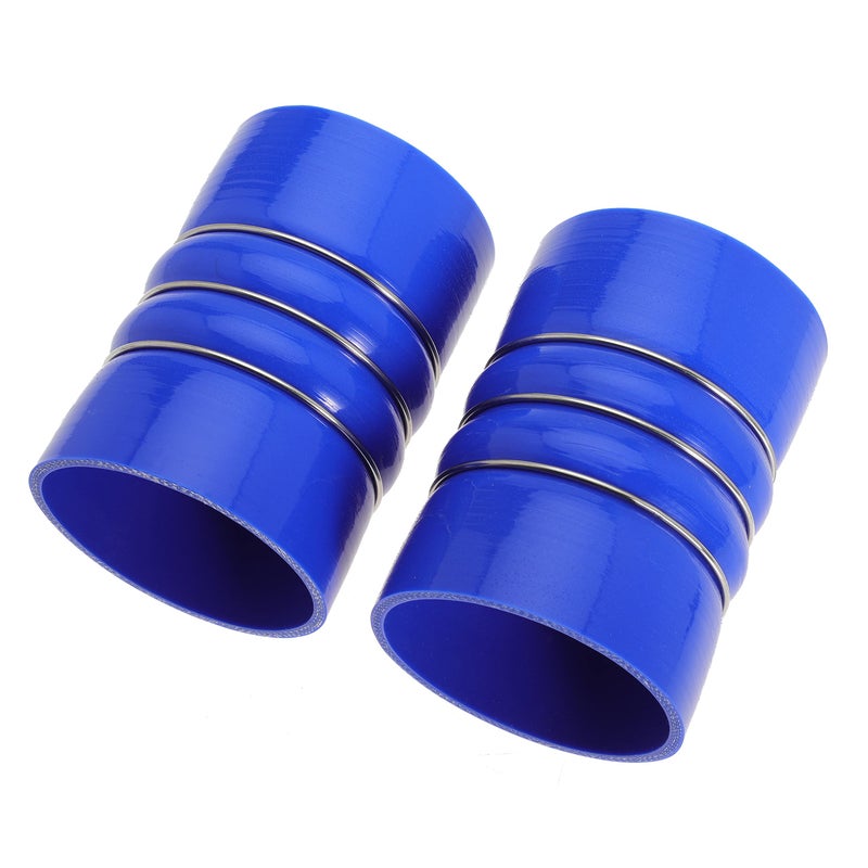 Kicofyee Silicone Charge Air Cooler Hump Hose Boot Set 4" X 6" 4 inch with T Bolt Clamp Blue - Image 3