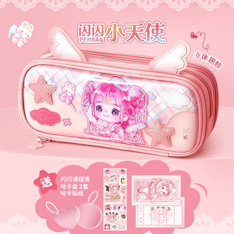 Xinmo Shiny Pencil Case Decompression Large Capacity Pencil Case Popular Stationery Box Multifunctional Pencil Case - Image 1