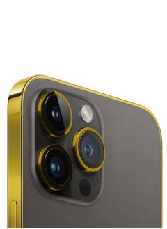 Luxury 24k Gold Plated Frame Customized iPhone 16 Pro Max 256 GB Black