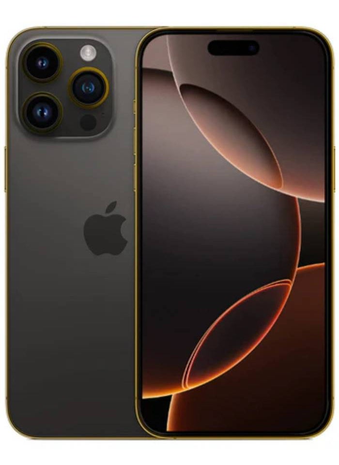 CAVIAR - Luxury 24k Gold Plated Frame Customized iPhone 16 Pro Max 256 GB Black - Image 1