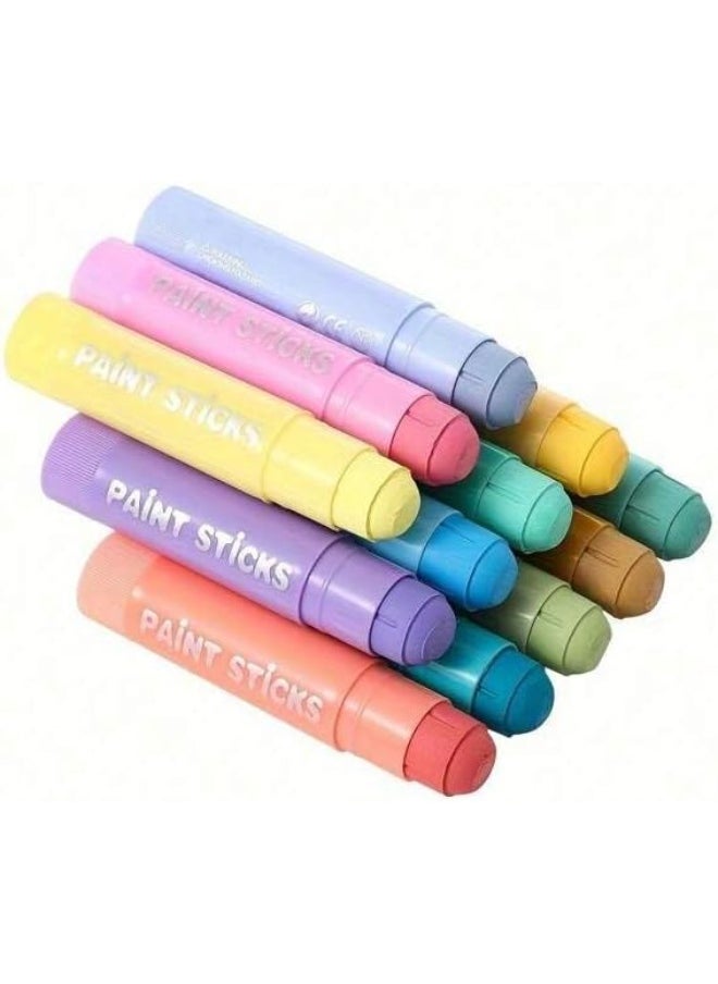 Generic - MeiduGaga-Paint Sticks Solid Tempera Pastel Colors Set Of 12 - Image 1