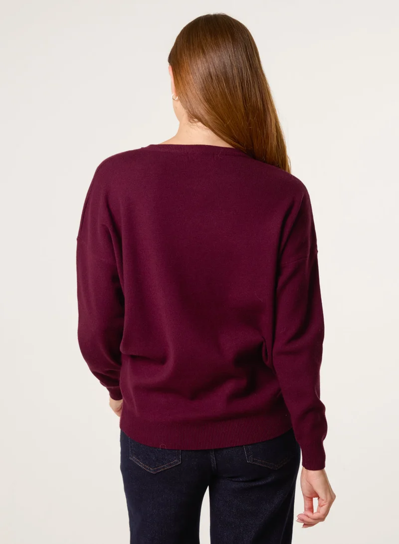 Blue Vanilla Plain Crew Neck Jumper