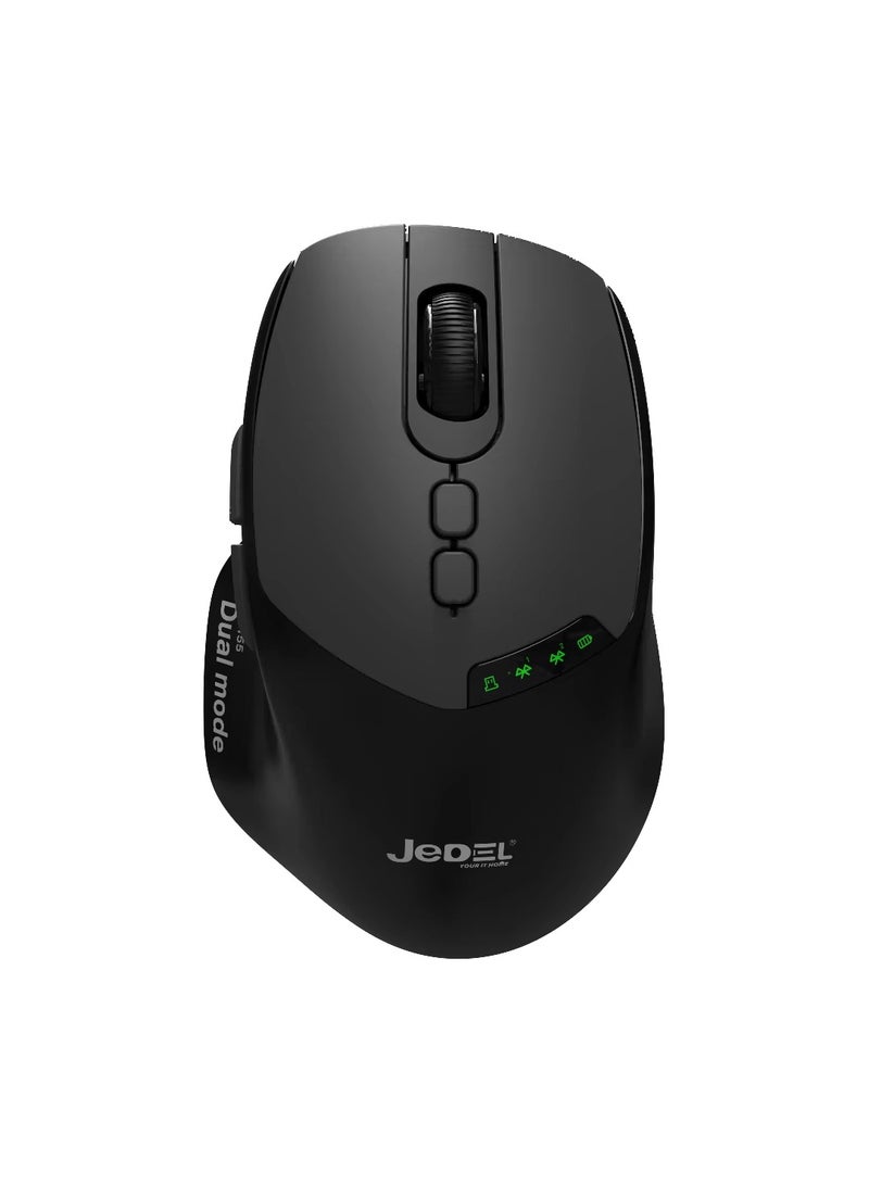 JeDEL WD155 Wireless 2.4Ghz , Bluetooth Rechargeable Mouse - Optical Sensor 2000 DPI - 7 Buttons With 2 Side Buttons - Image 2