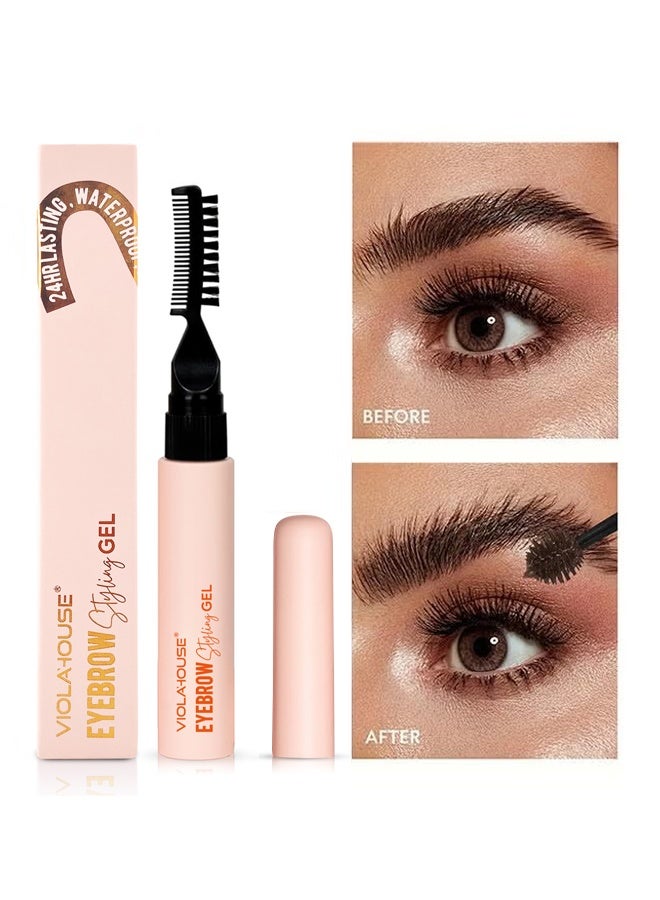 فيولا هاوس جل تصفيف الحواجب ، شمع تصفيف الحواجب ، جل محسن للحواجب مقاوم للماء يدوم طويلا ، حاجب مشط الحواجب برأسين ، صابون تشكيل الحواجب - Image 1