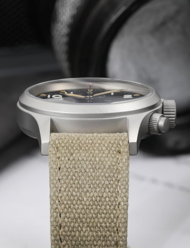 TACTICAL FROG Militado ML1868 39mm Military Chronograph Watch Sapphire Crystal VK67 Quartz Watches for Men 100M Waterproof, Green Canvas Strap - Image 5