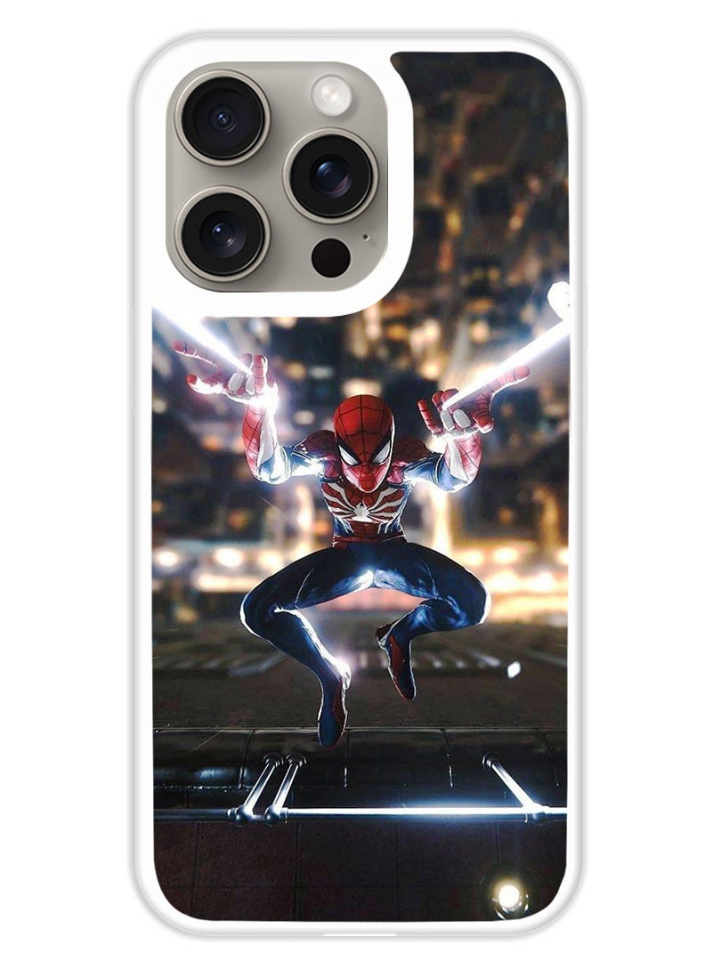 Theodor Protective Case Cover For APPLE IPHONE 15 Pro Spider Man 4 (White Bumper) - Image 1