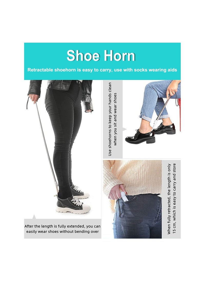 SYOSI - Sock Aid Kit, Sock Aide Device for Seniors with Adjustable Shoe Horn, Flexible Sock Helper Easy on Easy Off, Sock Assist Device for Elderly, Pregnant, Hip Surgery Recovery Aids(2 Pack) - Image 1