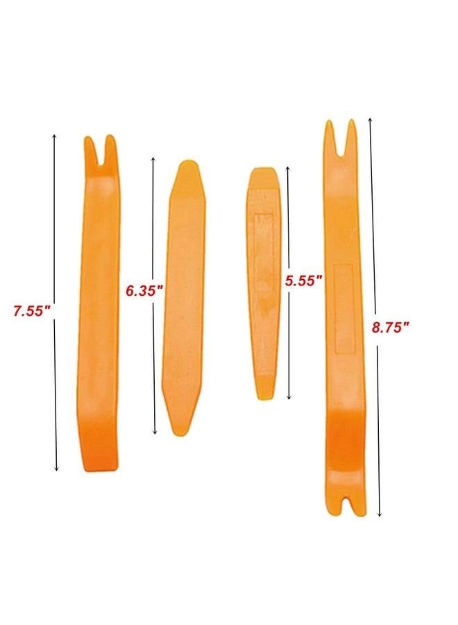 Generic 5 Auto Trim Removal Tool Kit Car Panel Door Dashboard Fastener Remover Pry Set Orange FLA11853  - Image 3