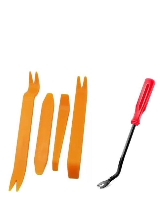 Generic 5 Auto Trim Removal Tool Kit Car Panel Door Dashboard Fastener Remover Pry Set Orange FLA11853  - Image 5