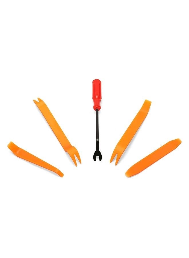 Generic 5 Auto Trim Removal Tool Kit Car Panel Door Dashboard Fastener Remover Pry Set Orange FLA11853  - Image 1