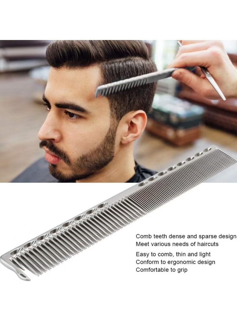 Styling Comb 2pcs Professional Stainless Steel Haircut Comb Salon Hairdressing Comb Styling Tool For All Hair Types Fine and Wide Tooth Hair Barber Comb (transparent color) - Image 5