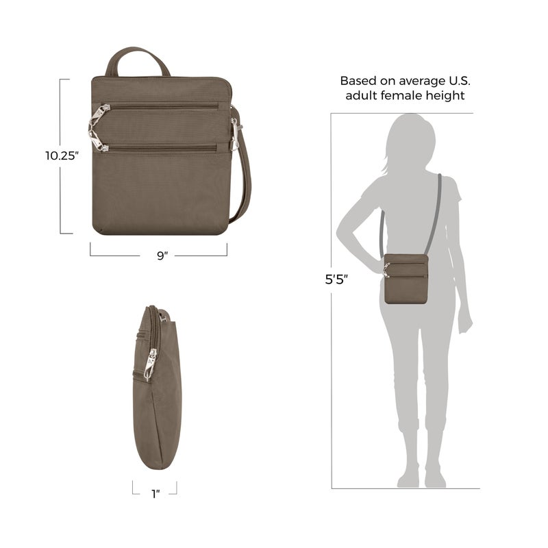 Travelon Anti-Theft Classic Slim Double Zip Crossbody - Image 4