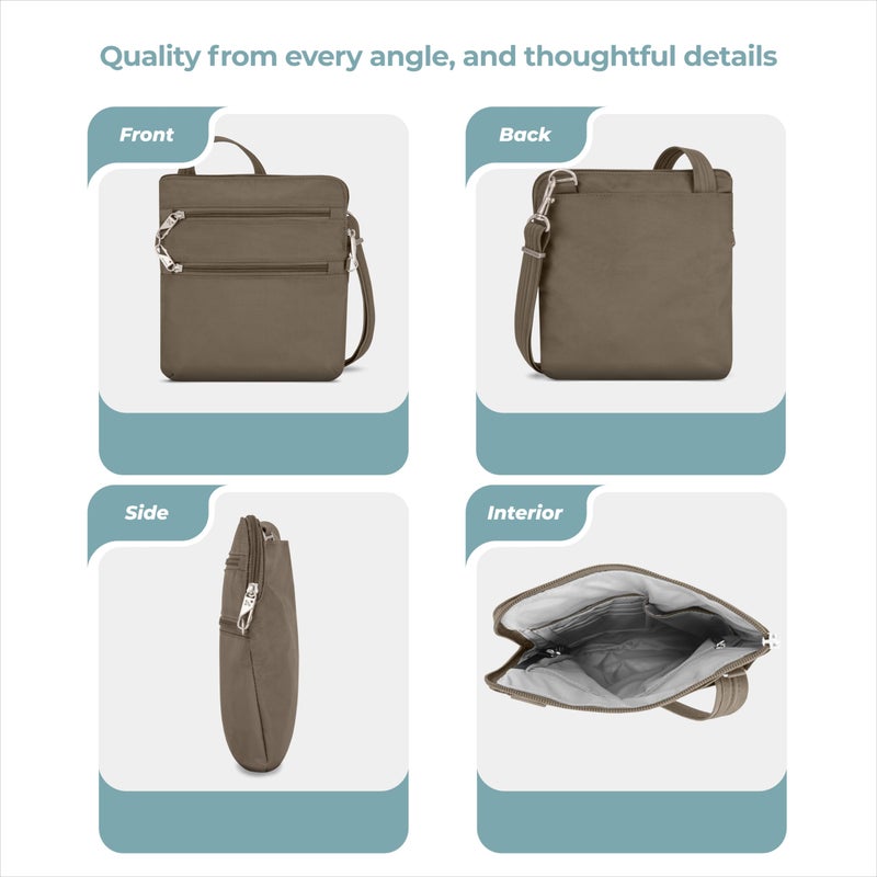 Travelon Anti-Theft Classic Slim Double Zip Crossbody - Image 5