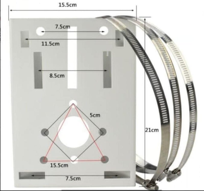 Bectro مشبك/حامل تركيب عمود كاميرا CCTV PTZ مع 3 حلقات من الفولاذ المقاوم للصدأ بقطر 200 مم، للاستخدام الداخلي والخارجي، متوافق عالميًا مع كاميرات بدقة من 1MP إلى 12MP - Image 3