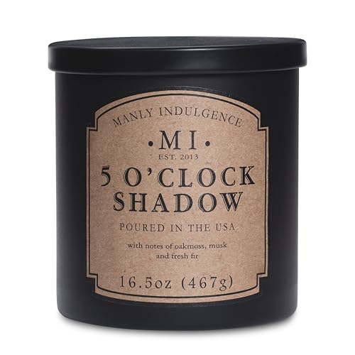 Manly Indulgence 5 O'Clock Shadow Scented Candles for Men, 16.5 oz Single Wick, Premium Soy Blend Wax, 60H Burn, Candles for Home Scented – Made in The USA - Image 1