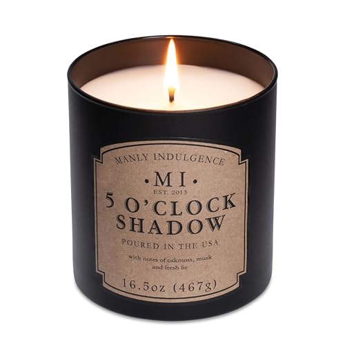 Manly Indulgence 5 O'Clock Shadow Scented Candles for Men, 16.5 oz Single Wick, Premium Soy Blend Wax, 60H Burn, Candles for Home Scented – Made in The USA - Image 3