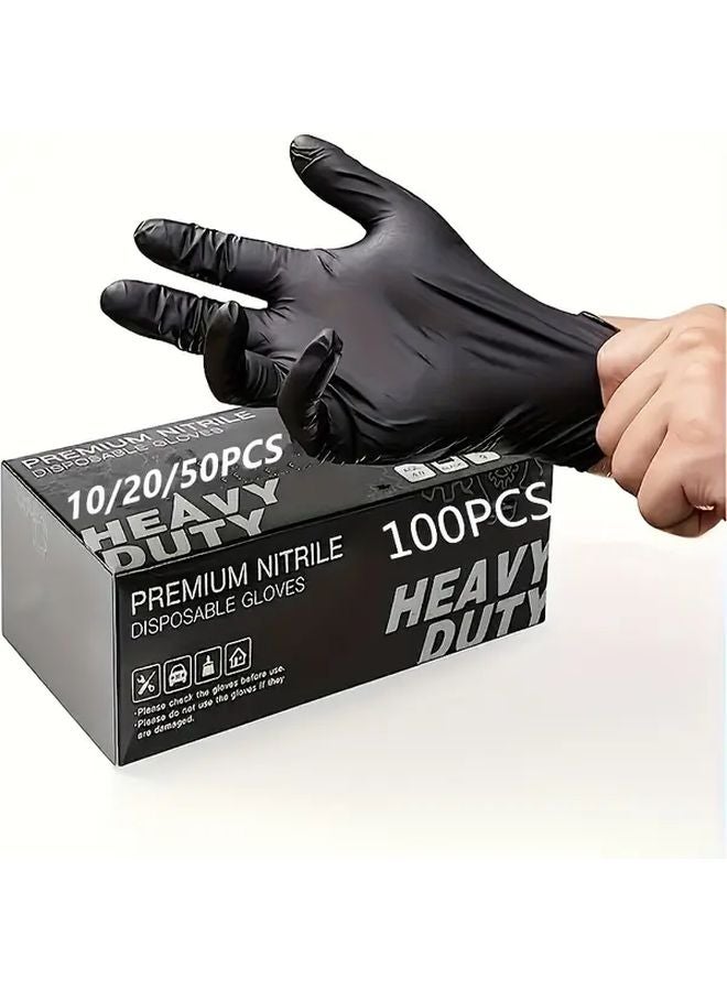 100 Pcs Large Heavy Duty Disposable Nitrile Gloves Powder Free Latex Free Waterproof - Image 2