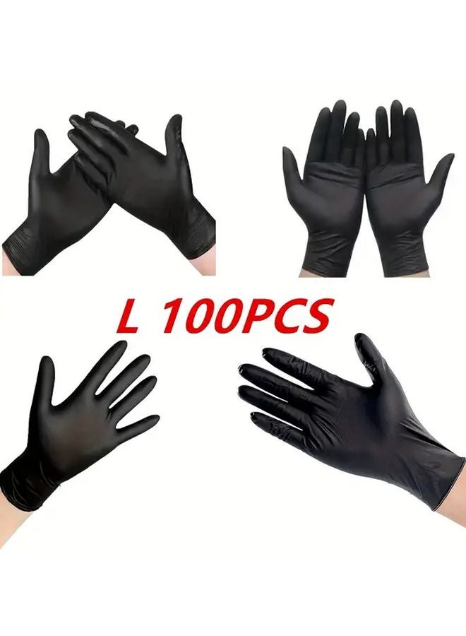 100 Pcs Large Heavy Duty Disposable Nitrile Gloves Powder Free Latex Free Waterproof - Image 1