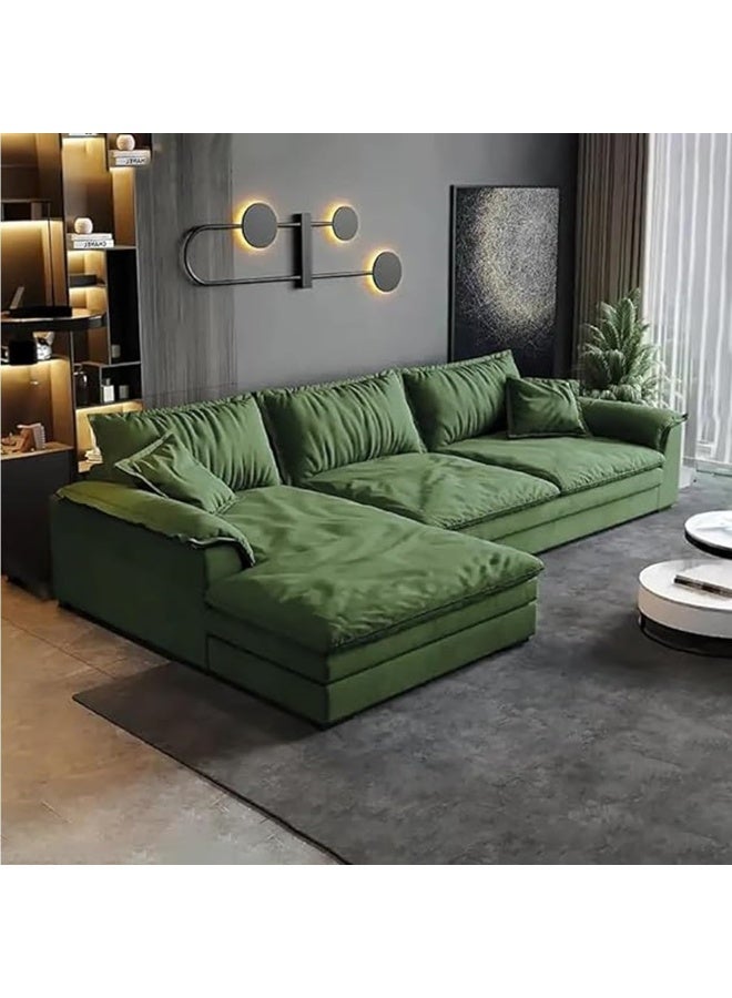 Comfynest أريكة كومي فينيست المخملية القابلة للتقسيم بطول كامل لغرفة المعيشة (أخضر، يمين) - Image 1