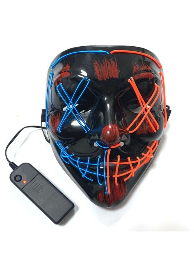 Light Up Mask LED Mask EL Wire Scary Mask for Festival Party,Masquerade Cosplay Light Up Face Mask - Image 3
