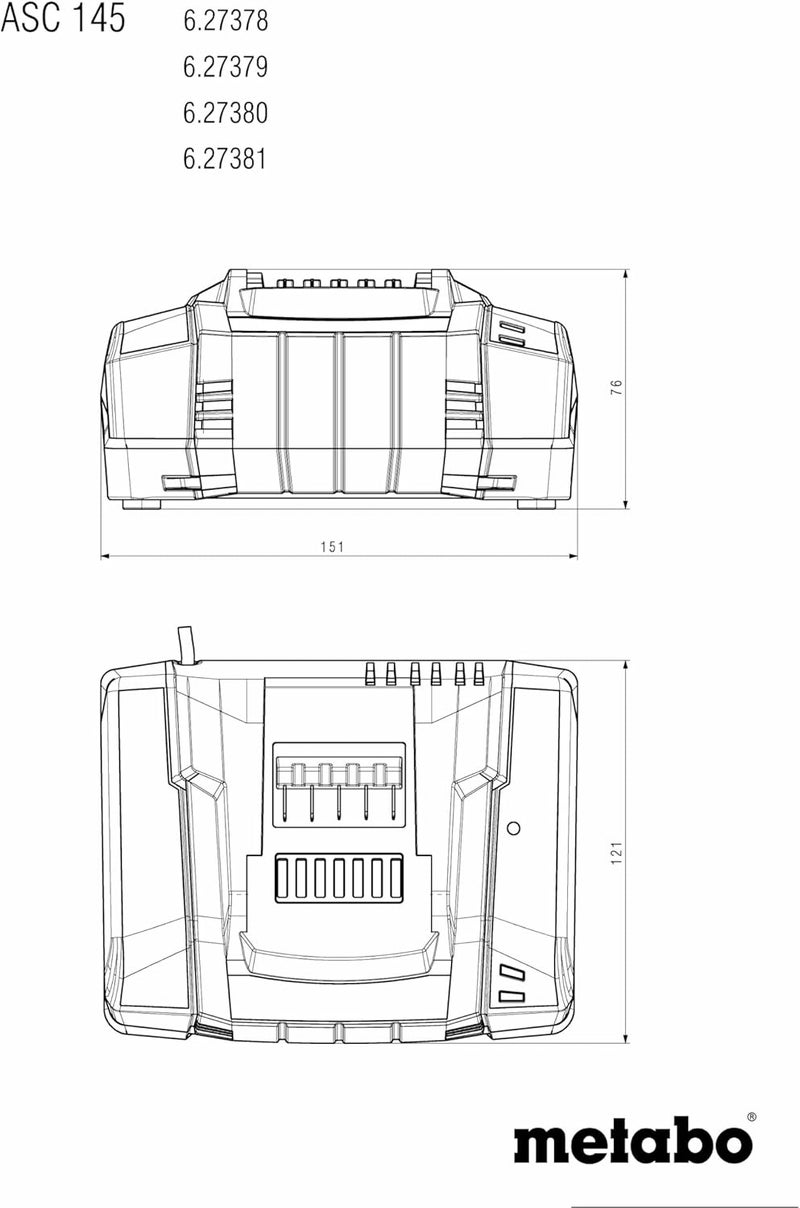 Metabo ASC 145 Charger for 12-36V Batteries - Image 2