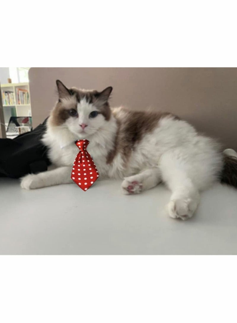 Excefore Pets Ties Pet Collar, 4 Pieces Adjustable Dog Tie Cat Ties Pets Bow Costume Necktie Collar for Small Dogs Puppy Cats Grooming Accessories - Image 5