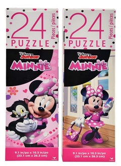 Upd Minnie Mouse Disney Tower Box Puzzle 24 Pcs Easy To Play Jigsaw Puzzle Fun & Exciting Game Educational Learning Activity For Kids & Children Preschool Toys & Games Assembled 9.1 X 10.3Inch
