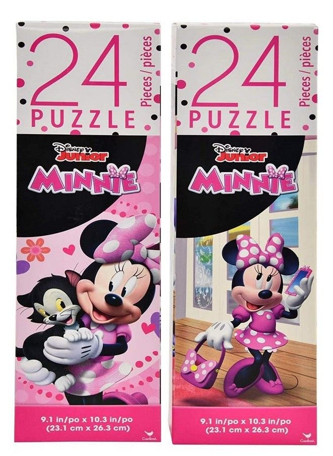 SPIN MASTER Upd Minnie Mouse Disney Tower Box Puzzle 24 Pcs Easy To Play Jigsaw Puzzle Fun & Exciting Game Educational Learning Activity For Kids & Children Preschool Toys & Games Assembled 9.1 X 10.3Inch  - Image 1