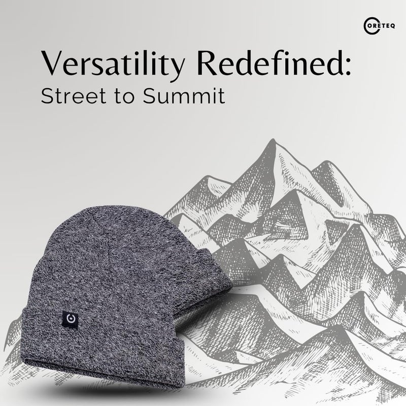 CORETEQ قبعة شتوية صوفية للرجال والنساء - قبعة ملانج برباط - ناعمة ومريحة ودافئة - قبعة شتوية أنيقة من الصوف - أكريليك - Image 5